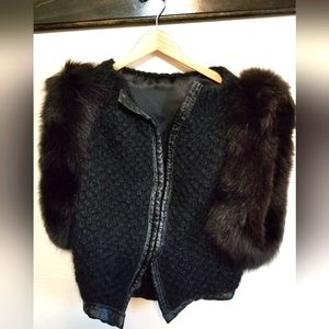 Womens Mink fur and leather trimmed custom made vest